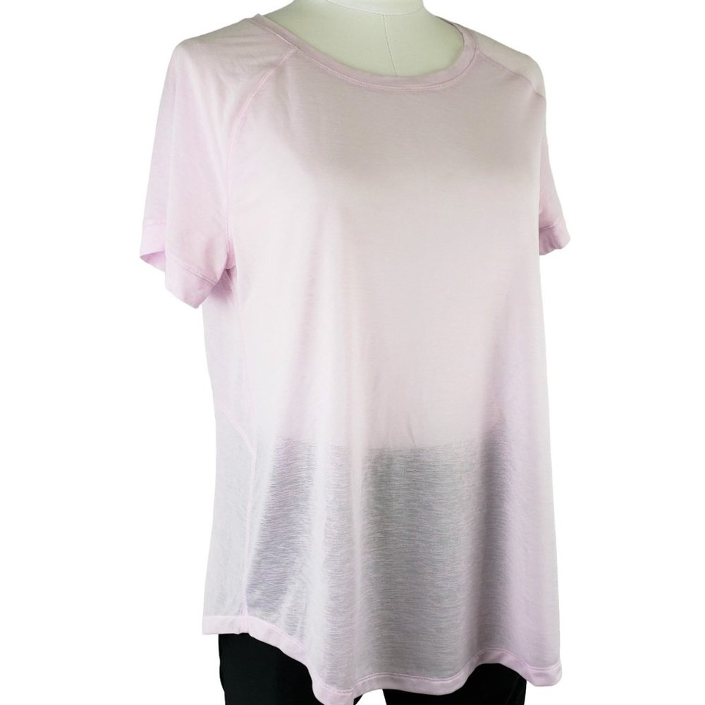 Athleta Short Sleeve Orchid Pink Workout Tee, L